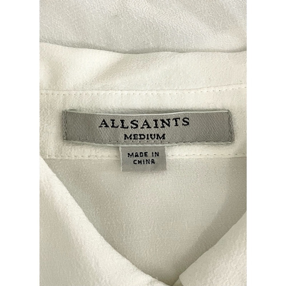 All Saints Milson Shirt in Chalk White Button Down Blouse Medium Business Casual - Picture 10 of 12